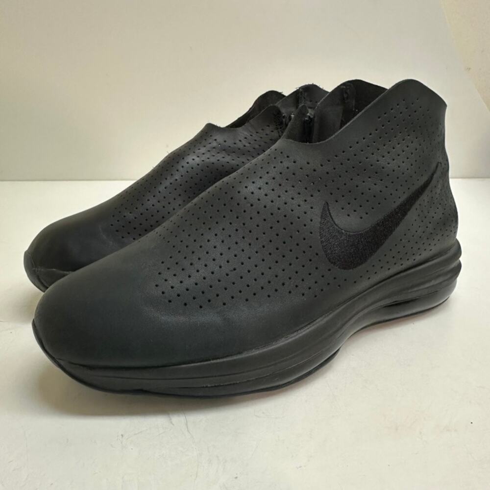 EUC Nike WMNS Zoom Modairna Triple Black Leather Basketball Sneakers Women's 8